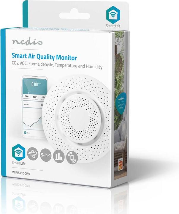 Actual product image Nedis Smart Air Quality Monitor White