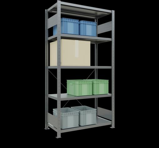 Actual product image Schulte Lagertechnik MULTIplus330 boltless basic shelving system with cross brace