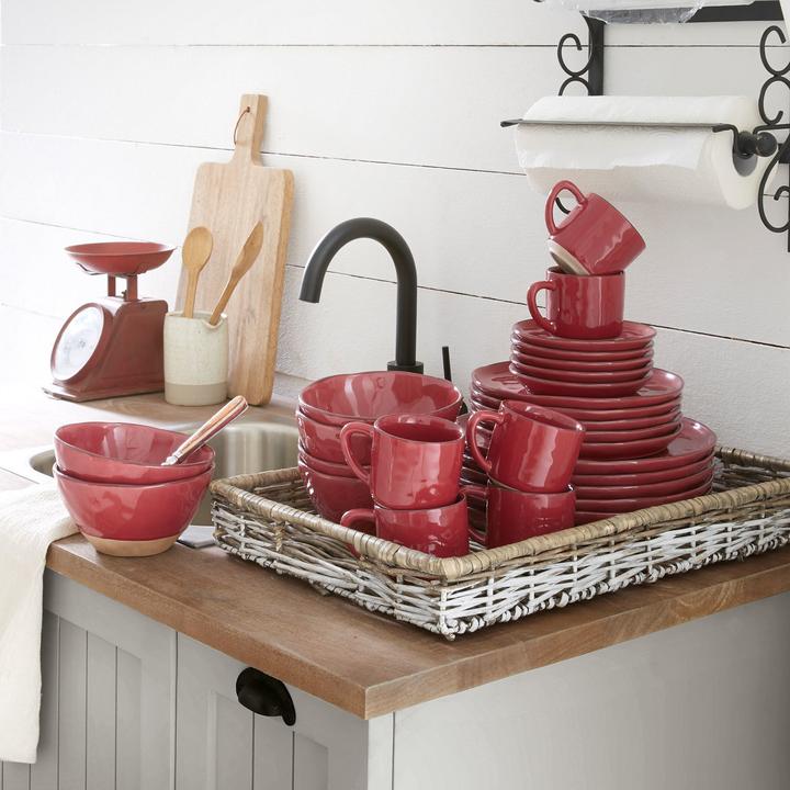 Actual product image Loberon Tableware Set of 30 Biarré red (30 pcs.)