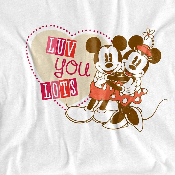 Produktbild Mickey Mouse Luv You Lots TShirt Valentinstag (S)