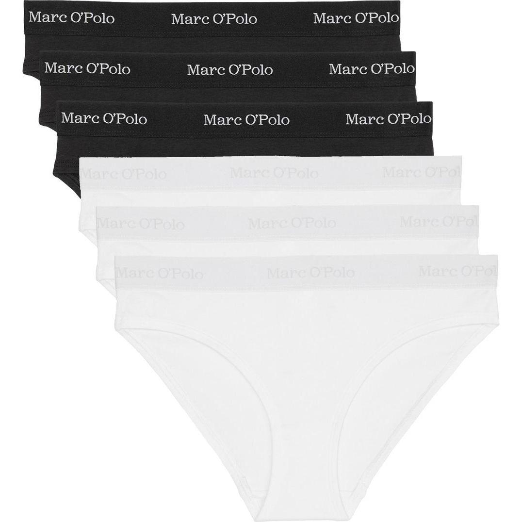 Marc O'Polo, Damen, Unterhosen, 6er Pack Essentials Rio Slip, Schwarz, (M, 6er Pack)