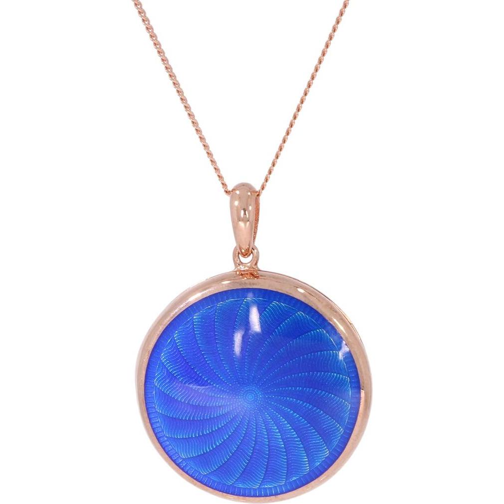 Faberge, Halsschmuck, Kette "mit Medallion blau", (925 Sterling Silber, 80 cm)
