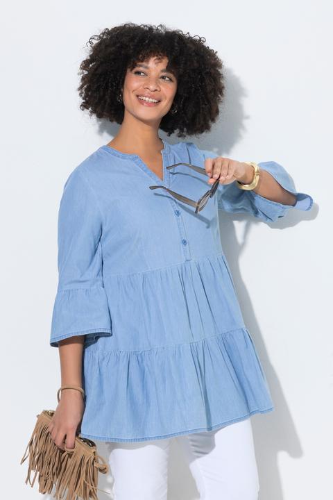 Immagine prodotto Angel of Style Bluse, A-Linie, softe Jeansoptik, Volants (46)