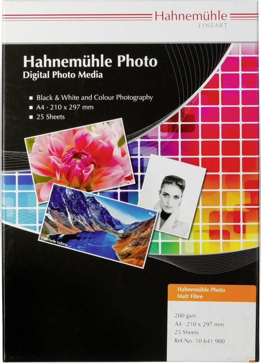 Immagine prodotto Hahnemühle Foto Fibra opaca A 4 bianco caldo 200 g 25 fogli (200 g/m², A4, 25 x)