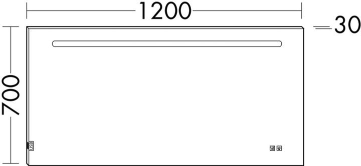 Actual product image burgbad Eqio miroir lumineux avec éclairage LED, 1 interrupteur à capteur, support pour téléphone portable (120 x 70 cm)