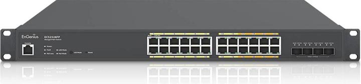 Produktbild EnGenius Cloud Managed Switch 16-port GbE + 8-port Multi-GbE PoE+ 410W, 4x SFP, L2, ECS2528FP (28 Ports)