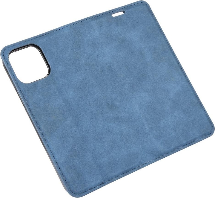 Actual product image Cover-Discount iPhone 12 / 12 Pro - Silky Stand Flip Case Cover dark blue (Apple iPhone 12, Apple iPhone 12 Pro)