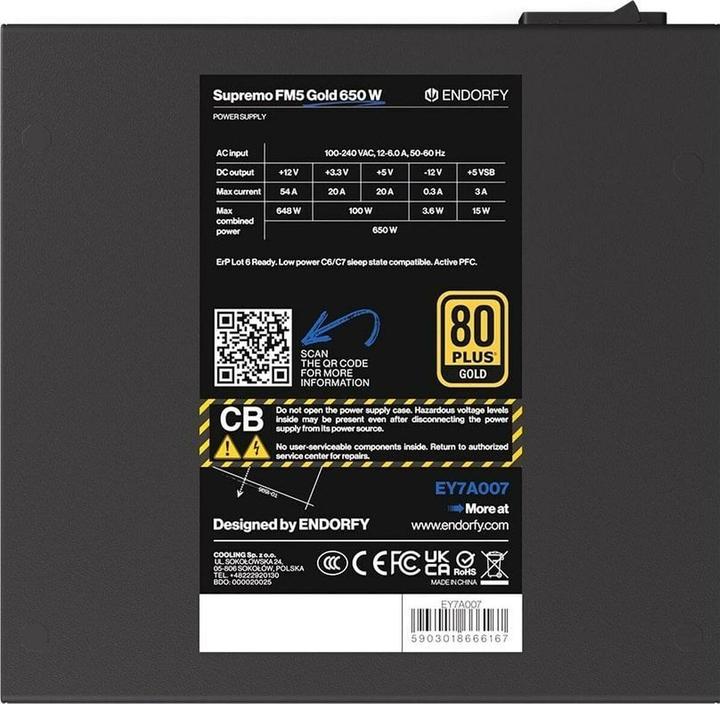Produktbild Endorfy Zasilacz Supremo FM5 Gold 650W (EY7A007) (650 W)