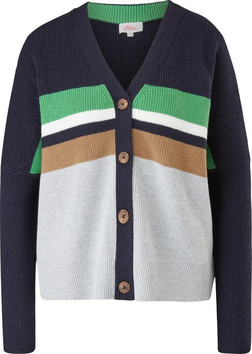 Produktbild s.Oliver Strickjacke Cardigan mit Rippstruktur (L)