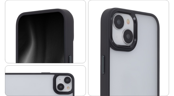 Actual product image Tecto Shield Satin Elegant Matt iPhone 16 Plus cover black (Apple iPhone 16 Plus)