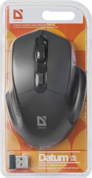 Produktbild Defender Datum MB-345 Maus rechts RF Wireless Optisch 1600 DPI (Kabellos)