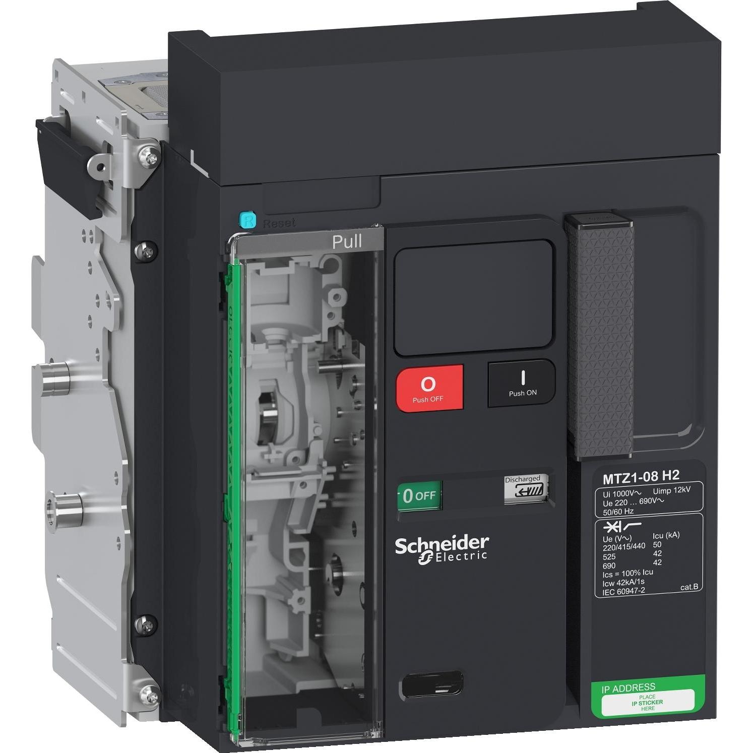 Schneider Electric LV847211 Masterpact MTZ1 800A H2 Icu=50kA/440V 3P Grundschalter, Relais