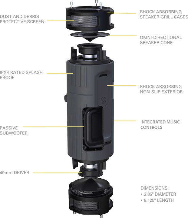 Actual product image Scosche boomBOTTLE - Portable Bluetooth Speaker (15 h, Rechargeable battery operated)