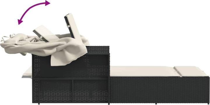 Actual product image VidaXL Double sun lounger with roof and cushions (201 cm)