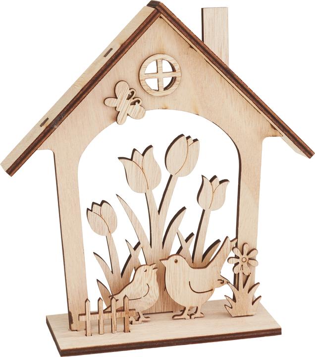Actual product image VBS Wooden pegboard motif house "Spring Awakening", 12 pieces, plywood