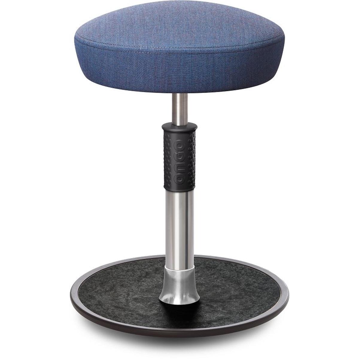 Ongo, Bürostuhl, Sitz- Stehhocker Free Regular Hutsitz kvadrat Remix Jeans chrom /schwarz