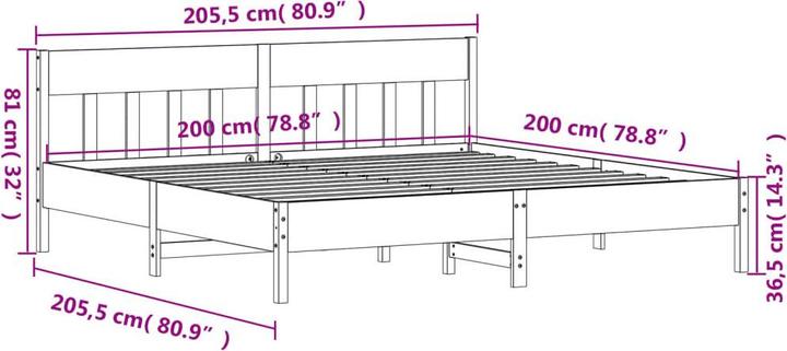 Image du produit vidaXL Bettgestell (200 x 200 cm)