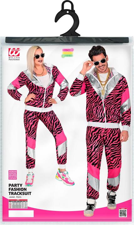 Actual product image Widmann 80s retro tracksuit tiger print (top, trousers) (L)