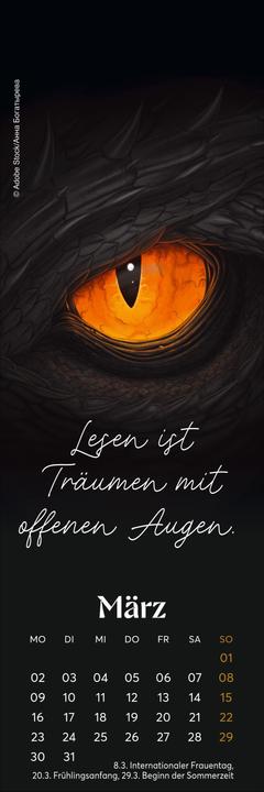 Produktbild Fantasy Lesezeichen & Kalender 2026 (6 x 18 cm, Kein Einband, Deutsch)