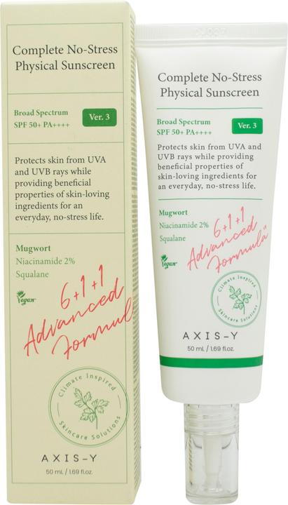 Image du produit Axis-Y 6+1+1 - Complete No- Stress Physical Sunscreen V. 3 (Crème solaire visage, SPF 50+, 50 ml)