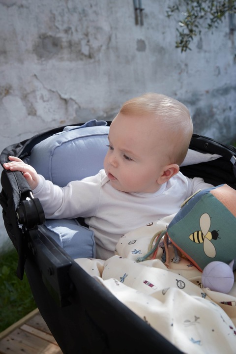 Actual product image Filibabba Pram pillow Gry - Powder blue