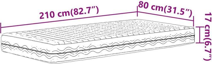 Immagine prodotto vidaXL Schaumstoffmatratze Kaltschaummatratze Matratze Weiss Härtegrad H2 H3 (80 x 210 cm, Nucleo di schiuma)