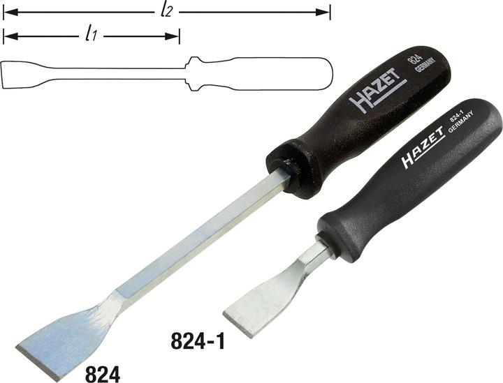Actual product image HAZET Blunt scraper 824-1 ∙ Flat profile ∙ 0.5 x 23 mm