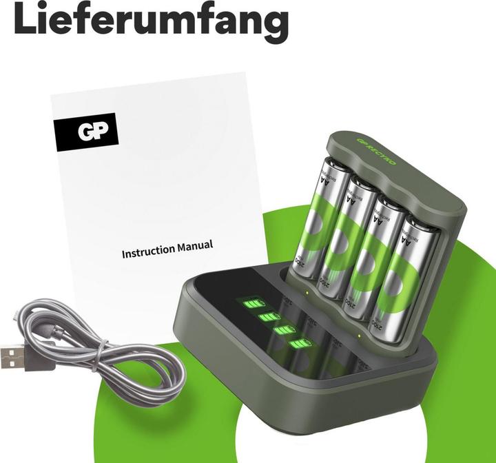 Produktbild GP Batteries Battery Recharger (1 Stk., AA, 2100 mAh, Ladegerät inkl. Akku)