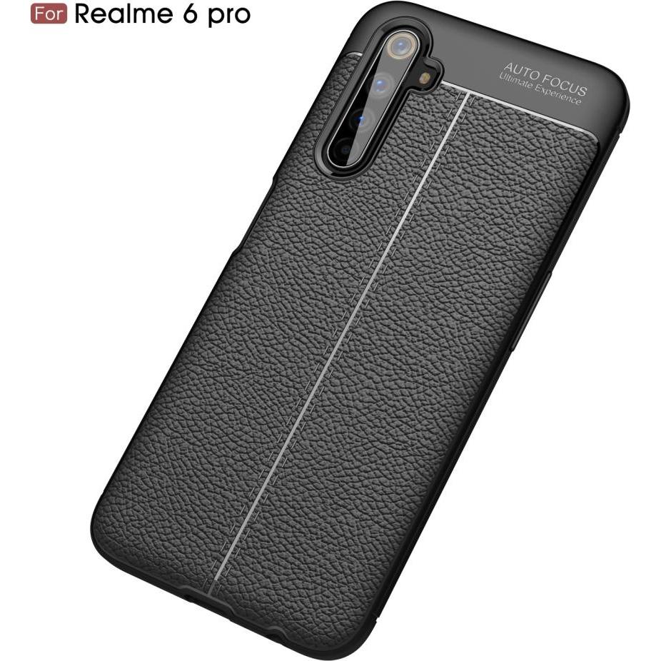 Thumbnail - Screenguard Realme 6 Pro Hülle Leather Design TPU Cover (Realme 6 Pro), Smartphone Hülle, Schwarz