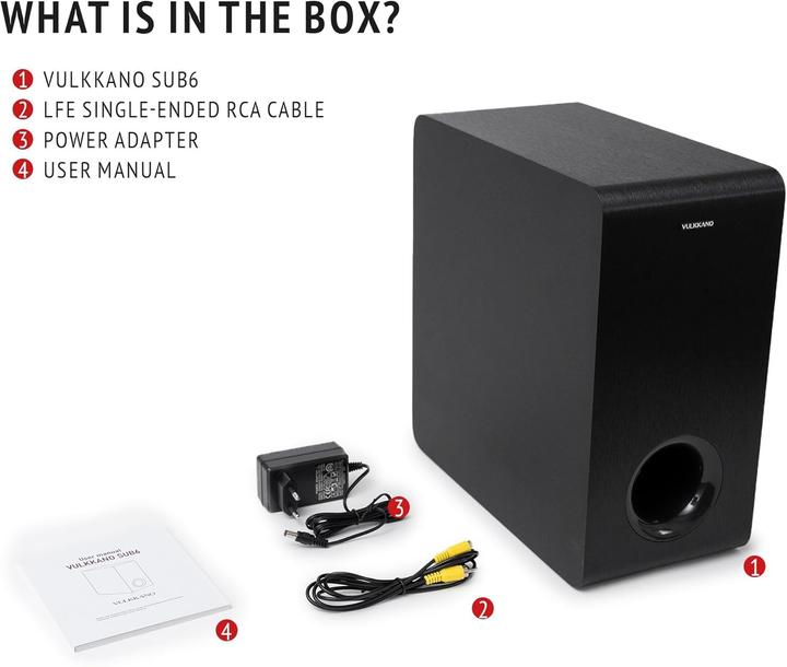 Image du produit Vulkkano SUB6 active subwoofer 65 inch frequency 60 Hz 250 Hz (60 W)