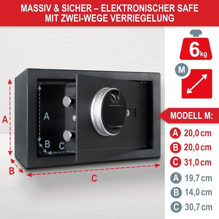 Produktbild Onbest Elektronischer Tresor M mit Fingerabdruck & Zahlencode