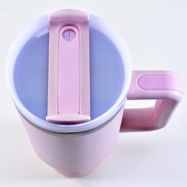 Produktbild Kögler Thermo Kaffee Henkel Becher aus Edelstahl, mit Strohhalm, rosa, 1200ml (1200 ml, 1 x)