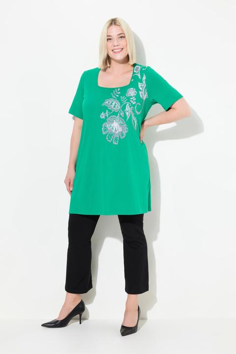 Immagine prodotto Ulla Popken Longshirt, A-Linie, Blumendruck ab der Schulter (58)