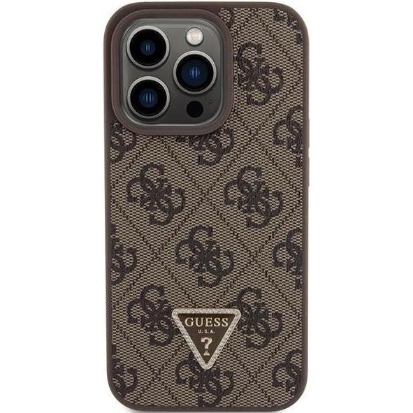Guess 4G Triangle Strass (Apple iPhone 15 Pro Max), Smartphone Hülle, Braun