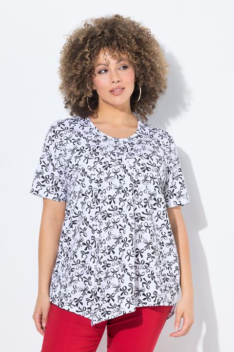 Produktbild Ulla Popken T-Shirt, Schleifen, Biesen, A-Linie, Rundhals, Halbarm (42, 44)