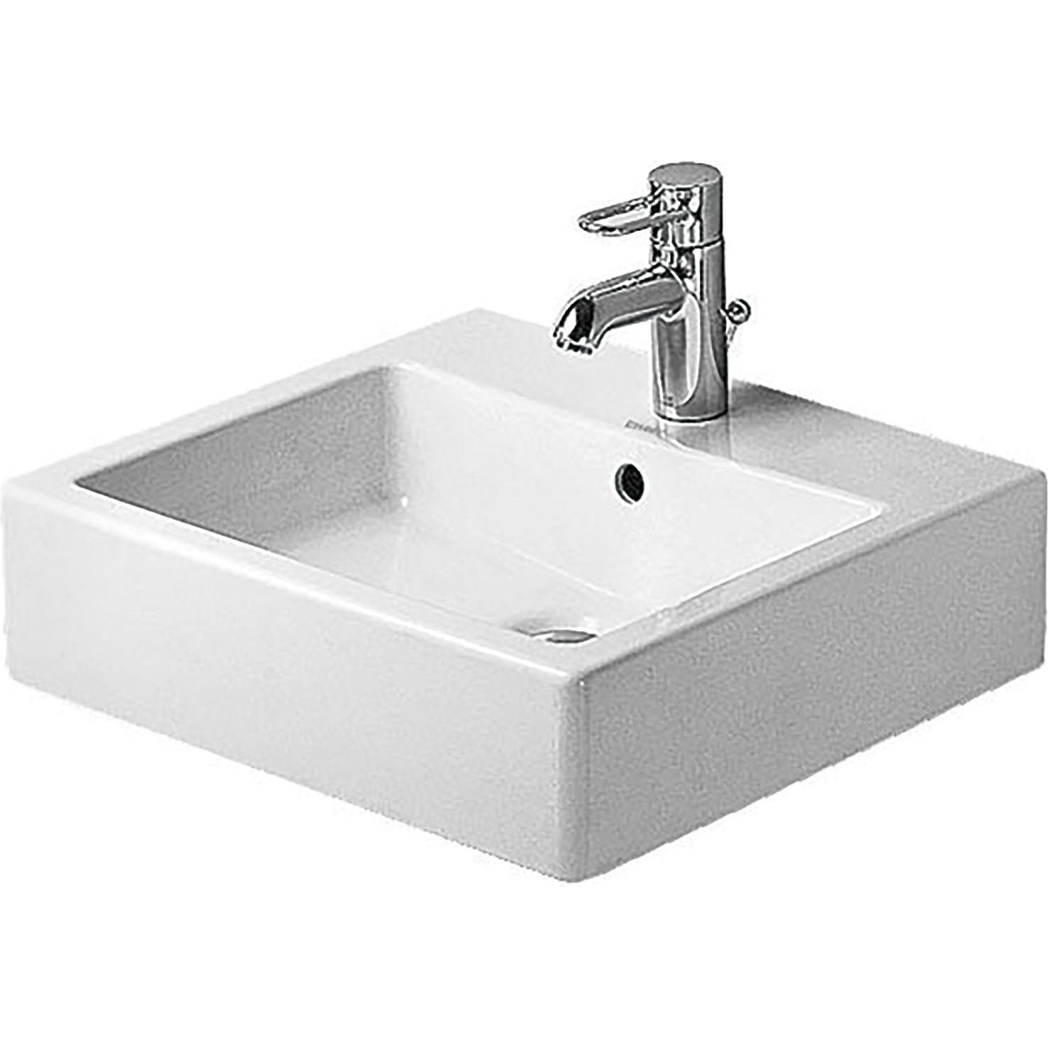 Duravit, Waschbecken, Waschtisch VERO m ÜL HLB 500x470mm geschli 1 HL weiss (470 mm, 500 mm)