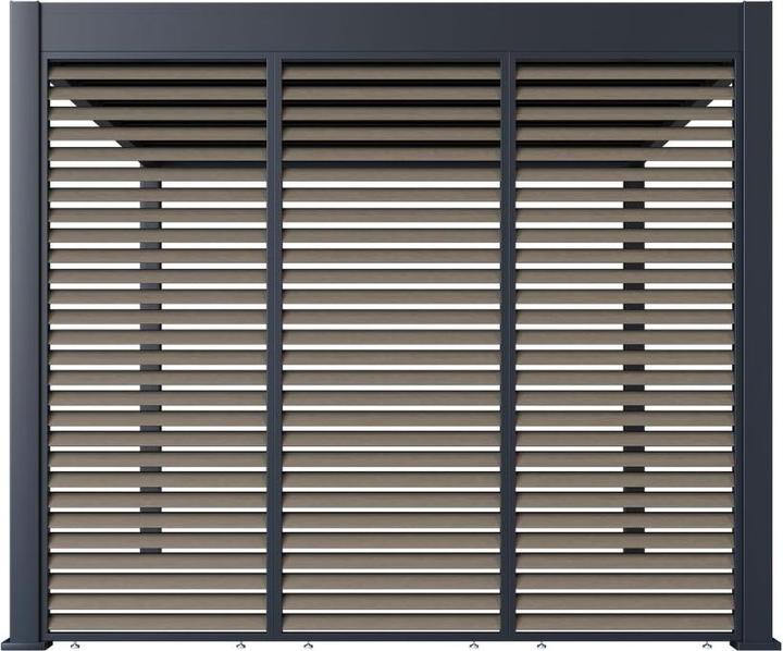 Produktbild Weide Lamellenwand in Holzoptik für Pergola, anthrazit (6 cm, 123 cm)