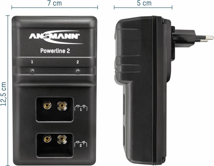 Produktbild Ansmann Stromleitung 2 (1 Stk., 9V Block, Ladegerät ohne Akku)