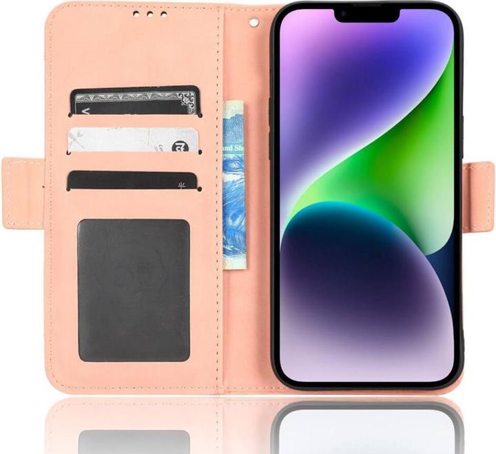 Produktbild Cover-Discount iPhone 15 Plus - Etui mit vielen Kartenfächer rosa (Apple iPhone 15 Plus)