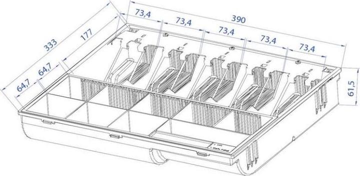 Actual product image Virtuoso Plastová poř™adaÄ na peníze pro C425, kovové drž¾áky bankovek