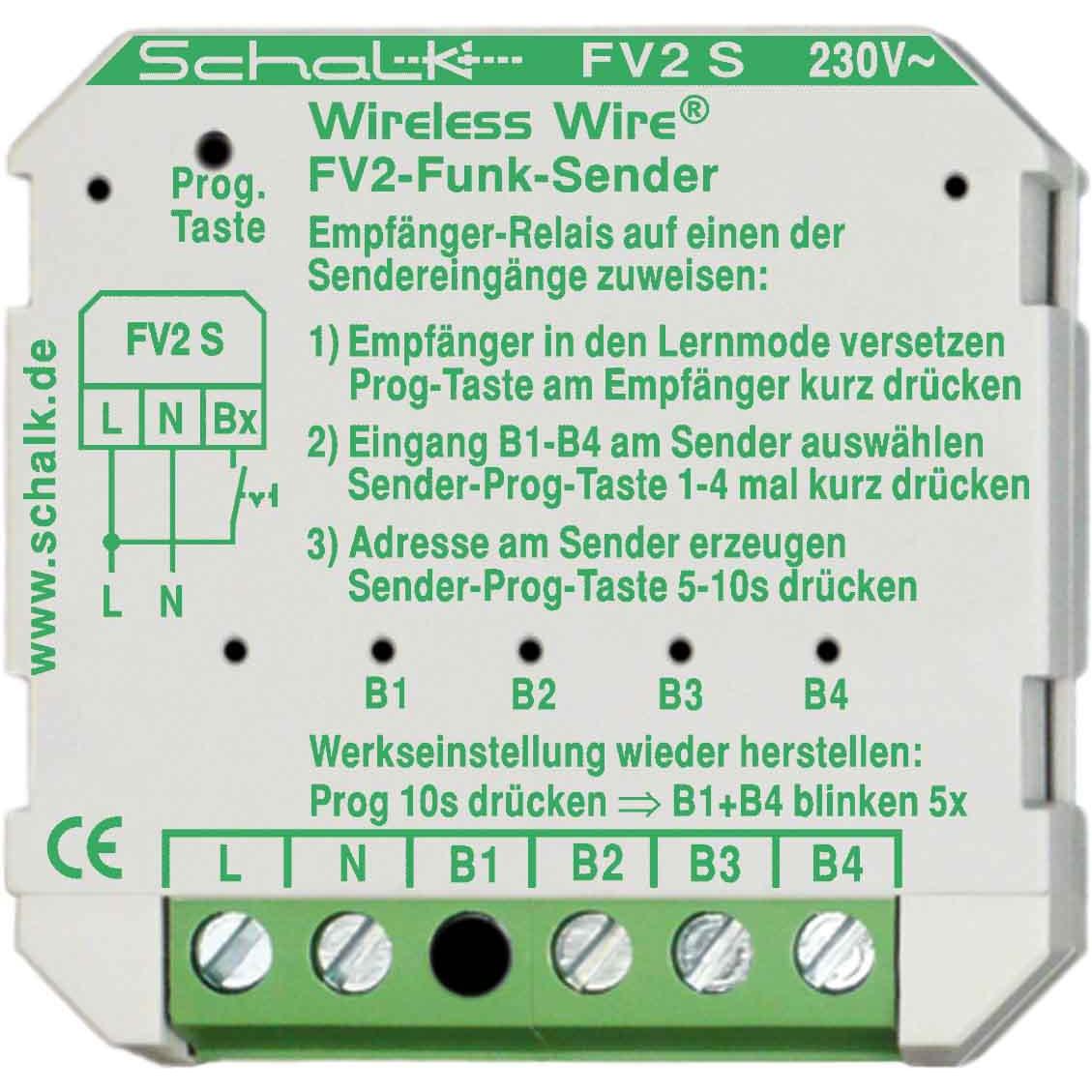 Schalk, Zubehör Schalterprogramm, 230V FV2S FunkSender m4 Eingä.