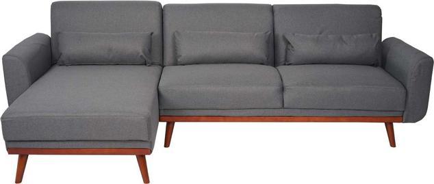 Actual product image Swisshandel24 Sofa, couch corner sofa, L-shape 3-seater reclining surface sleep function fabric/textile (Corner sofa)