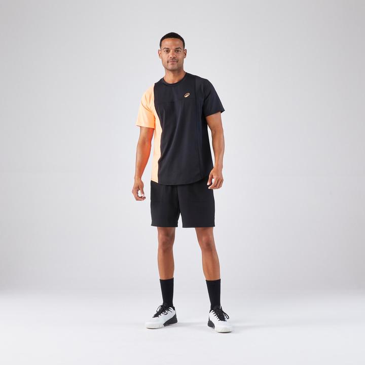 Image du produit Kuikma T-shirt de padel manches courtes respirant Homme - Dry Noir orange (M)