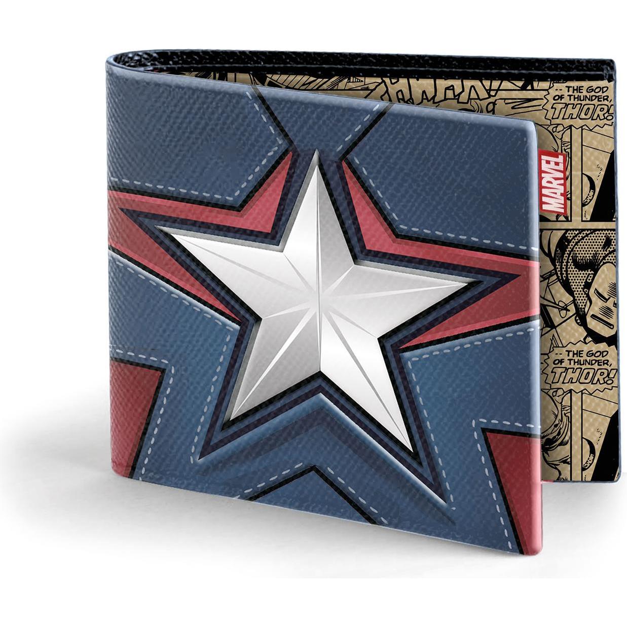 Karactermania, Herren, Portemonnaie, CAPTAIN AMERICA - Comics - Portefeuille à 2 Volets, Blau