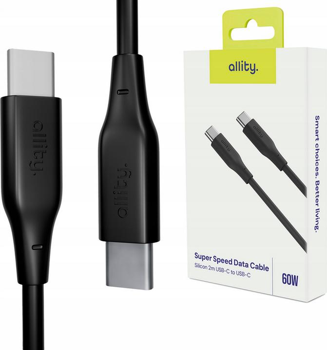 Image du produit Allity cable AUC-02 USB-C - USB-C 2.0 m 60W black (2 m, USB 2.0, 60 W)
