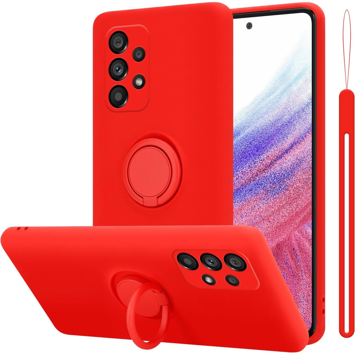 Cadorabo TPU Liquid Ring Silicone Case Hülle für Samsung Galaxy A53 5G (Samsung Galaxy A53 5G), Smartphone Hülle, Rot