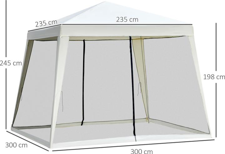 Produktbild Outsunny Pavillon mit Moskitonetz (300 cm, 300 cm)
