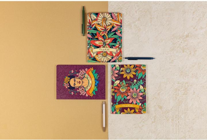 Actual product image Clairefontaine Frida Kahlo, Stapled nbk A5 32sh L ass. (AAA393, Lined, Hardcover)