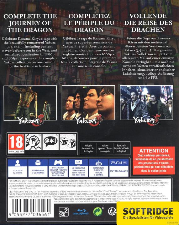Immagine prodotto Sega The Yakuza Remastered Collection (PS4, Multilingue)