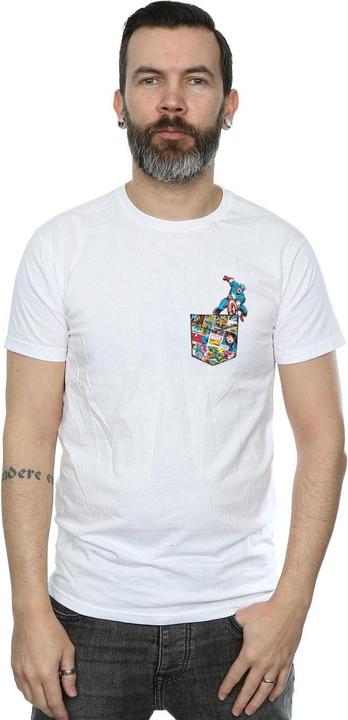 Immagine prodotto Captain America Faux Pocket Maglietta Uomo (3XL)